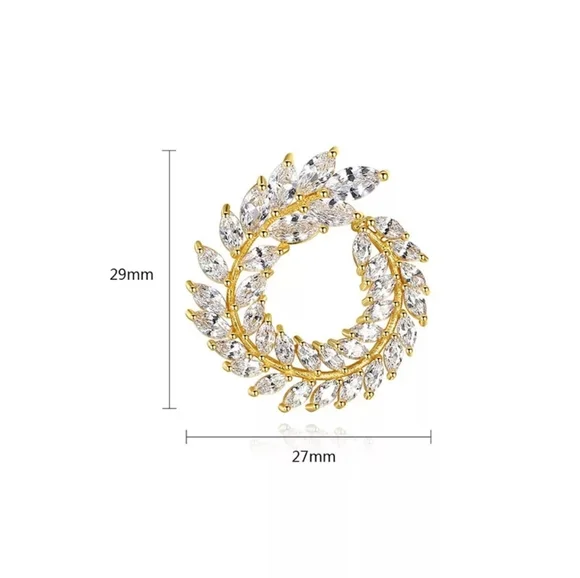 Luxury Olive Branch Shinning Leaves Earrings - Picture 4 of 4